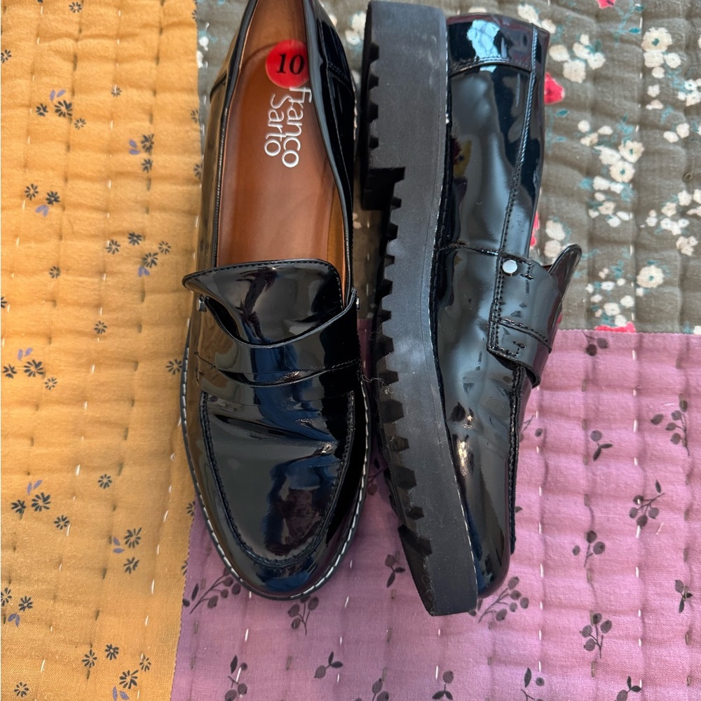Franco Sarto Black Patent Leather Penny Loafers - Picture 6 of 6